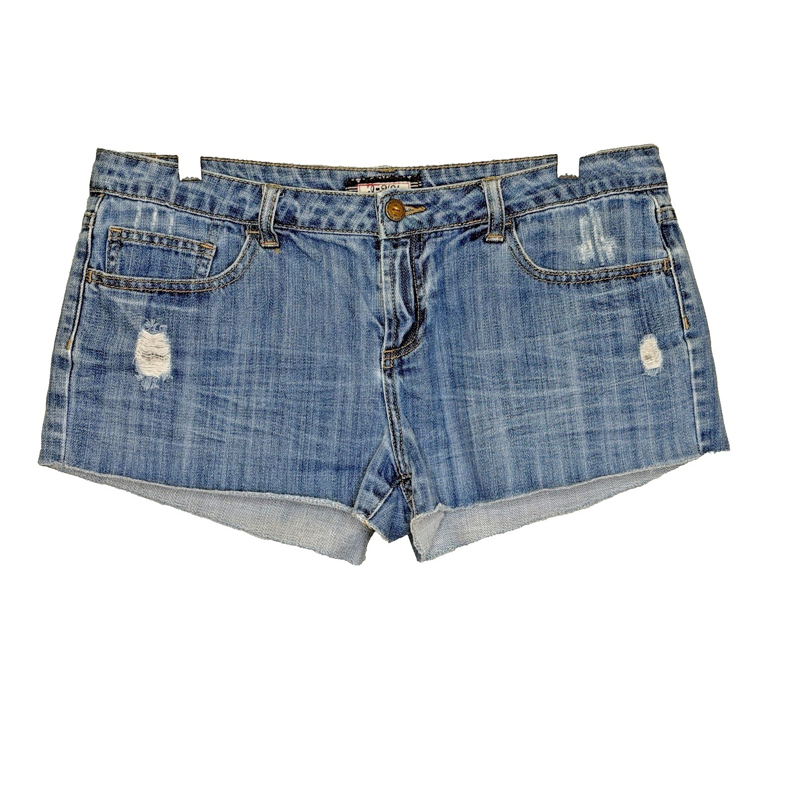 I Heart H81 Womens Cut Off Jean Shorty Shorts 30 Light Wash Distressed Festival
